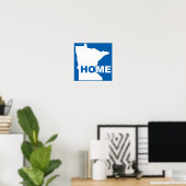 Minnesota Thuis Weg Van Staat Poster Bord (Thuiskantoor)