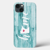 Minnesota Thuisstaat Turquoise Wood Kijk Case-Mate iPhone Case (Achterkant)