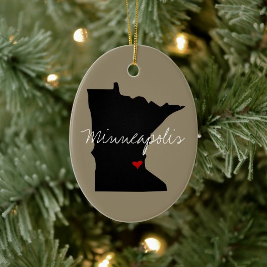 Minnesota Town Keramisch Ornament (Boom)