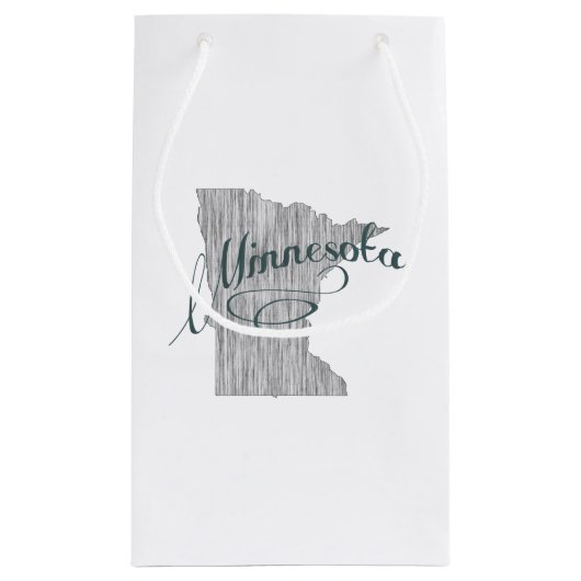Minnesota  Typografie Gift Bag Klein Cadeauzakje (Achterkant)