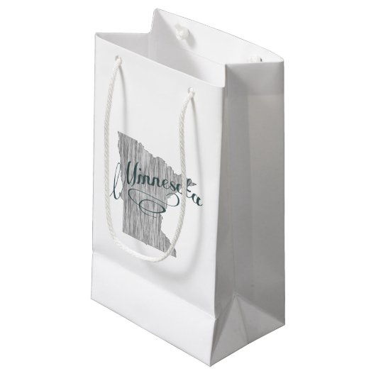 Minnesota  Typografie Gift Bag Klein Cadeauzakje (Voorkant Gekanteld)