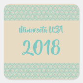 Minnesota USA 2018 vierkante sticker (Voorkant)