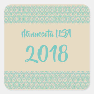 Minnesota USA 2018 vierkante sticker