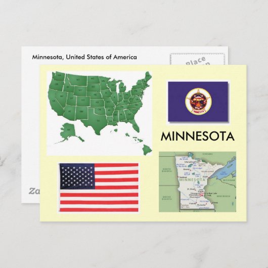 Minnesota, USA Briefkaart (Voorkant / Achterkant)