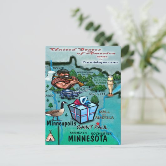 Minnesota USA Kaart (Staand voorkant)