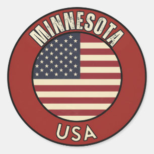 Minnesota Verenigde Staten van Amerika Ronde Sticker