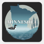 Minnesota Verenigde Staten Vierkante Sticker (Voorkant)