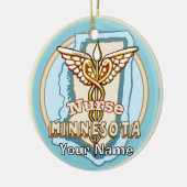 Minnesota Verpleegster Caduceus  Keramisch Ornament (Links)