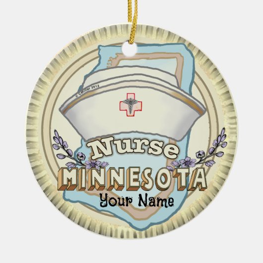 Minnesota Verpleegster Keramisch Ornament (Voorkant)