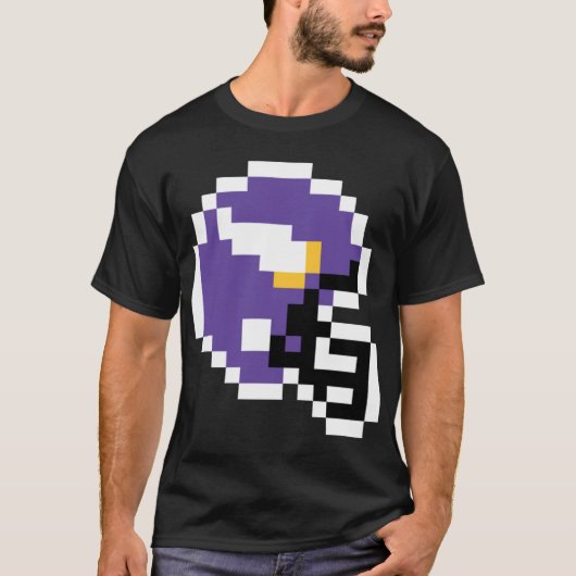 Minnesota Vikings 8bit Helm Alleen T-shirt (Voorkant)
