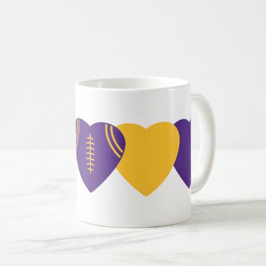 Minnesota Vikings Football Heart Design Koffiemok (Voorkant rechts)