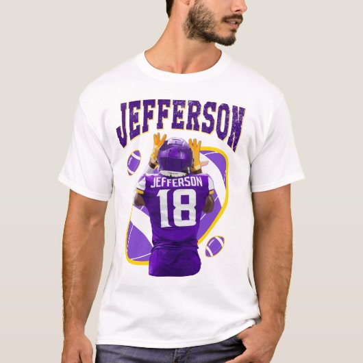Minnesota Vikings Jefferson Jersey NFL Football T-shirt (Voorkant)