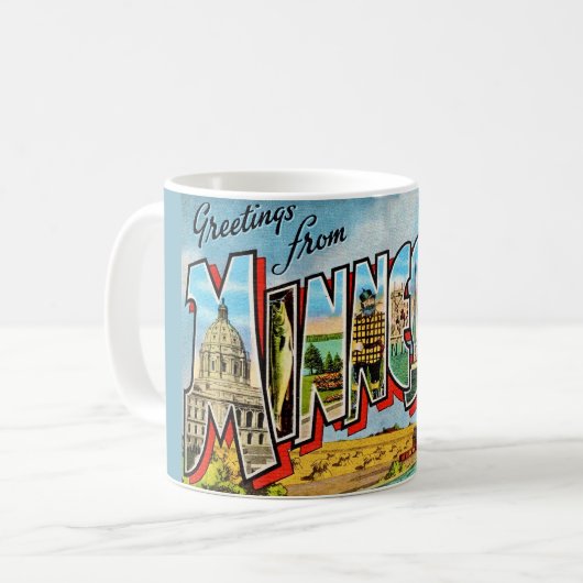 Minnesota vintage ansichtkaart mok (Voorkant links)