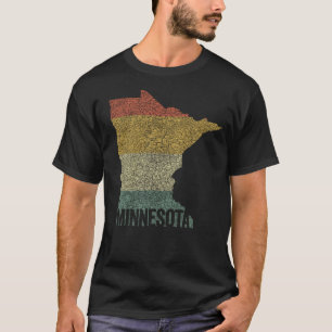 Minnesota Vintage Retro Zonsondergang Kleuren Verv T-shirt