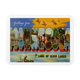 Minnesota Vintage Travel Magneet