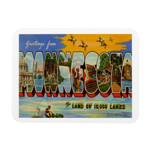 Minnesota Vintage Travel Magneet (Horizontaal)