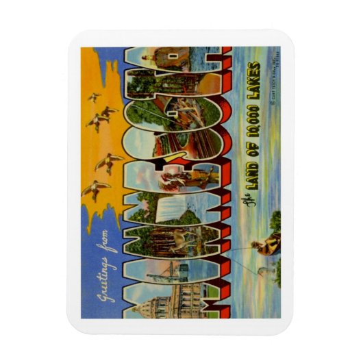 Minnesota Vintage Travel Magneet (Verticaal)