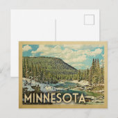 Minnesota Vintage Travel Snowy Winter Natuur Briefkaart (Voorkant / Achterkant)