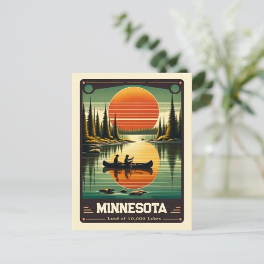 Minnesota | Vintage van patriottische spirit Briefkaart (Staand voorkant)