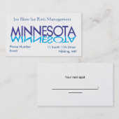 Minnesota-Visitekaartjes Afsprakenkaartje (Voorkant / Achterkant)