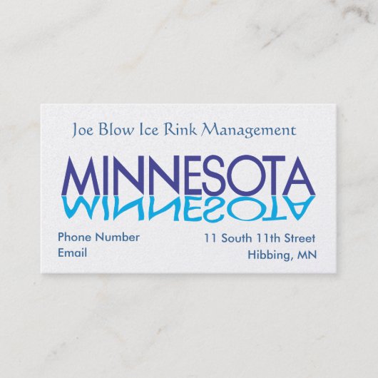 Minnesota-Visitekaartjes Afsprakenkaartje (Voorkant)
