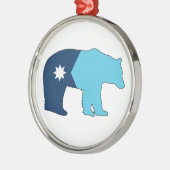 Minnesota Vlag Beer Metalen Ornament (Links)