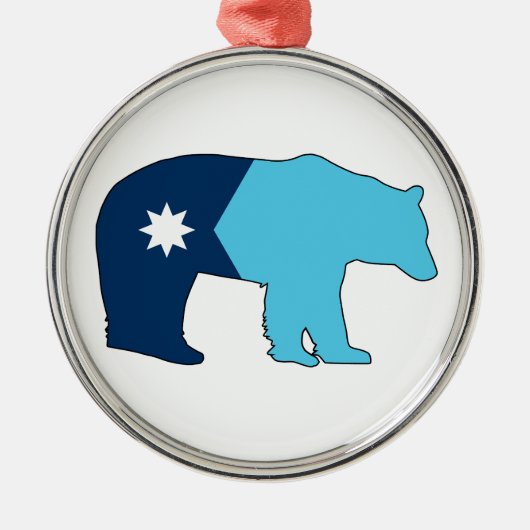 Minnesota Vlag Beer Metalen Ornament (Voorkant)