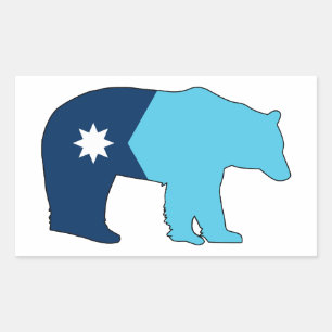 Minnesota Vlag Beer Rechthoekige Sticker