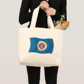 Minnesota Vlag Boodschappentas Grote Tote Bag (Voorkant (product))