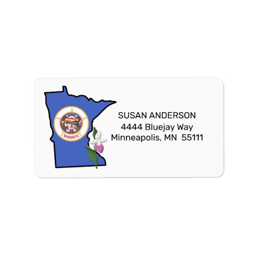 Minnesota-vlag en holofdame's Slipper Etiket (Voorkant)