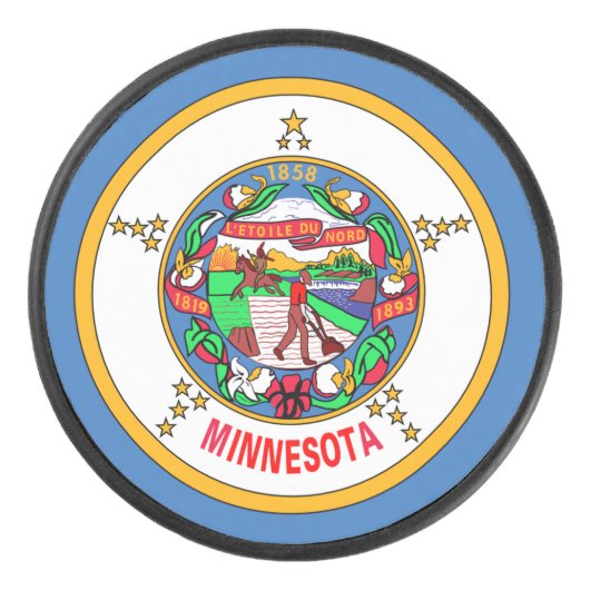 Minnesota vlag hockey puck (Voorkant)