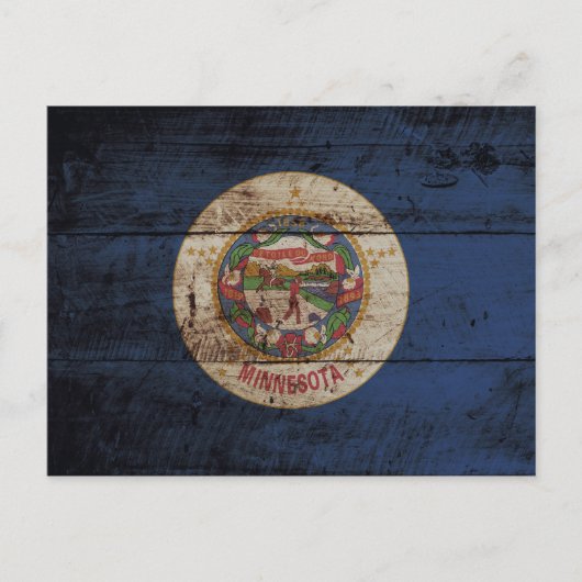 Minnesota: Vlag op oude houtenkorrel Briefkaart (Voorkant)