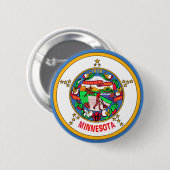 Minnesota vlag ronde button 5,7 cm (Voorkant /achterkant)