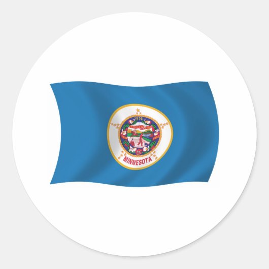 Minnesota Vlagsticker Ronde Sticker (Voorkant)