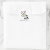 Minnesota-vogel en -bloem vierkante sticker (Tas)