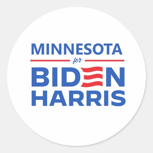 Minnesota voor Biden Harris Ronde Sticker (Voorkant)