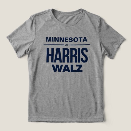 Minnesota voor Harris Walz Tri-Blend Shirt (Design voorkant)