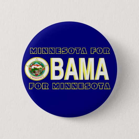 MINNESOTA VOOR OBAMA-Button Ronde Button 5,7 Cm (Voorkant)