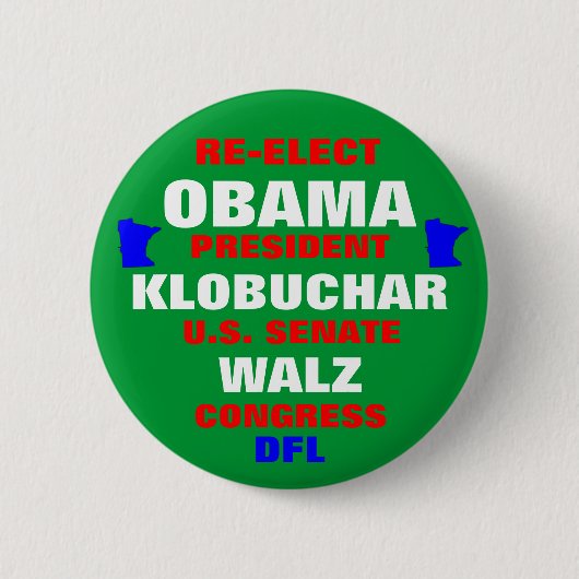 Minnesota voor Obama Klobuchar Walz Ronde Button 5,7 Cm (Voorkant)