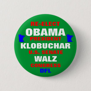 Minnesota voor Obama Klobuchar Walz Ronde Button 5,7 Cm