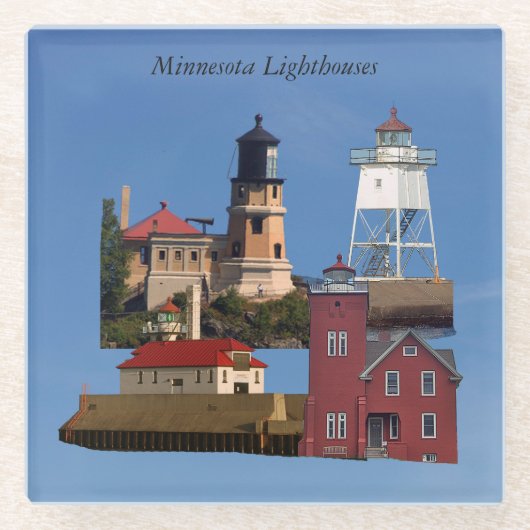 Minnesota vuurtorens glazen onderzetter (Voorkant)