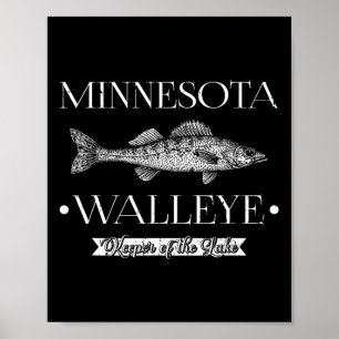 Minnesota Walleye Middenwesten Vissen Visser Angel Poster