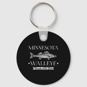 Minnesota Walleye Middenwesten Vissen Visser Angle Sleutelhanger