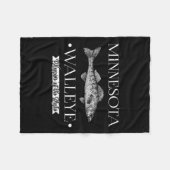 Minnesota Walleye Midwest Gevist Visser Angler Fleece Deken (Voorkant (Horizontaal))