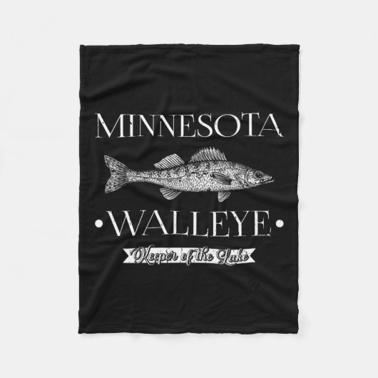 Minnesota Walleye Midwest Gevist Visser Angler Fleece Deken (Voorkant)