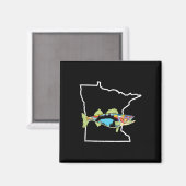 Minnesota Walleye Vissen Zoetwatervisser Wal Magneet (Voorkant / Achterkant)