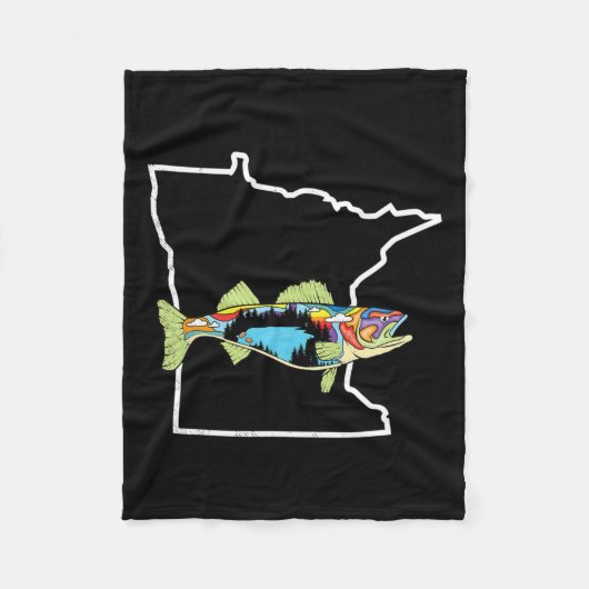 Minnesota Walleye Vist Freshwater Fisherman Wal Fleece Deken (Voorkant)