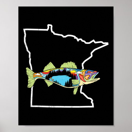 Minnesota Walleye Vist Freshwater Fisherman Wal Poster (Voorkant)