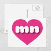 Minnesota warm roze hart - Ik hou van mijn Briefkaart (Voorkant / Achterkant)
