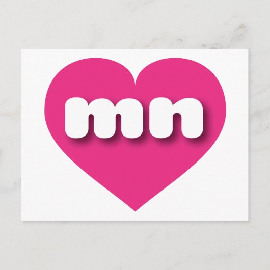 Minnesota warm roze hart - Ik hou van mijn Briefkaart (Voorkant)